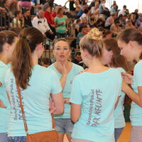 Die Riegenführer bei der Frühbesprechung